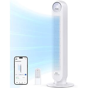 Dreo ventilador de pie silencioso, ventilador de torre con velocidad de 7,6 m/s, 4 velocidades, rotación de 90°, temporizador de 8 horas, pantalla LED y mando a distancia incluido. blanco. Alexa Dreo ventilador de pie silencioso, ventilador de torre con velocidad de 7,6 m/s, 4 velocidades, rotación de 90°, temporizador de 8 horas, pantalla LED y mando a distancia incluido. blanco. Alexa