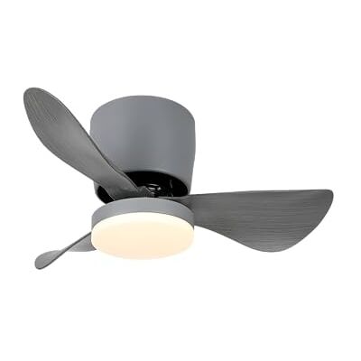 NARVI Ventilador de techo de Metal con 3 aspas, Motor DC, Luz LED 15W Mando a distancia, Regulable, Gris NARVI Ventilador de techo de Metal con 3 aspas, Motor DC, Luz LED 15W Mando a distancia, Regulable, Gris