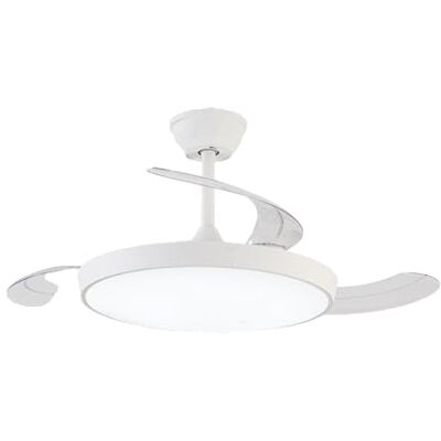 NARVI Ventilador de Techo SOHO 8990 WH Control Remoto 3 Palas Transparentes Iluminación LED Ajustable 60W Motor DC Eficiente Función Invierno/Verano Blanco NARVI Ventilador de Techo SOHO 8990 WH Control Remoto 3 Palas Transparentes Iluminación LED Ajustable 60W Motor DC Eficiente Función Invierno/Verano Blanco