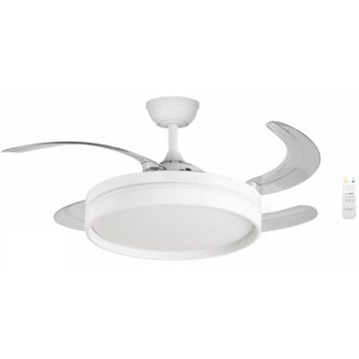 Bastilipo Ventilador techo con palas retractiles, motor DC 40W, mando a distancia, Luz LED 3 colores 36W, modelo FALESIA Bastilipo Ventilador techo con palas retractiles, motor DC 40W, mando a distancia, Luz LED 3 colores 36W, modelo FALESIA