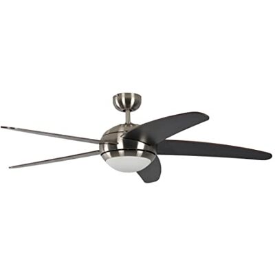 Pepeo Ventilador de Techno Melton Níquel con Luz y Mando a Distancia, 132 cm, Palas Wanaque Pepeo Ventilador de Techno Melton Níquel con Luz y Mando a Distancia, 132 cm, Palas Wanaque