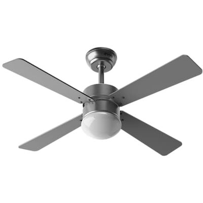 EVVO Ventilador de Techo con Luz, Silencioso, Ø106cm, 4 Aspas, Motor DC 56W, 3 Velocidades (Modelo: V415 Acabado Metal) EVVO Ventilador de Techo con Luz, Silencioso, Ø106cm, 4 Aspas, Motor DC 56W, 3 Velocidades (Modelo: V415 Acabado Metal)