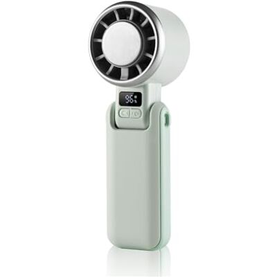 wonderlamp Ventilador de Mano Glasi Verde, Modo Hielo, 5 Velocidades, Pantalla LED, Silencioso, Batería Recargable y Plegable – Mini Ventilador Portátil wonderlamp Ventilador de Mano Glasi Verde, Modo Hielo, 5 Velocidades, Pantalla LED, Silencioso, Batería Recargable y Plegable – Mini Ventilador Portátil