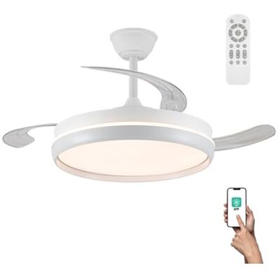 Ventilador de techo LED Michu Evo con aspas retráctiles - Ventilador Ventilador de techo LED Michu Evo con aspas retráctiles - Ventilador