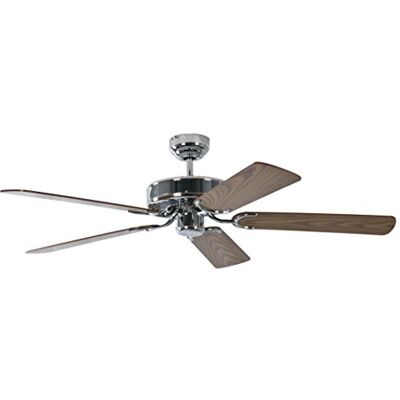 Pepeo Ventilador de techo de acero Potkuri con aspas reversibles roble/roble con incrustación de ratán, 132cm por Pepeo Ventilador de techo de acero Potkuri con aspas reversibles roble/roble con incrustación de ratán, 132cm por