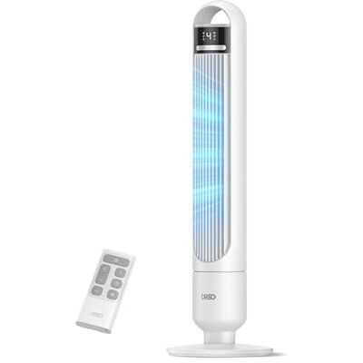Dreo Ventilador de Torre Silencioso 23 dB, alcance de 9,8 m, 4 velocidades y 3 modos, temporizador 8 h, oscilación 90°, ideal para dormitorio y oficina, blanco estándar Dreo Ventilador de Torre Silencioso 23 dB, alcance de 9,8 m, 4 velocidades y 3 modos, temporizador 8 h, oscilación 90°, ideal para dormitorio y oficina, blanco estándar
