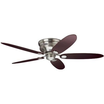 Hunter 132 cm 52” Ventilador de Techo de Perfil Bajo Low Profile Níquel Cepillado con Cadena, Hunter 132 cm 52” Ventilador de Techo de Perfil Bajo Low Profile Níquel Cepillado con Cadena,