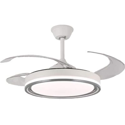 NARVI Ventilador de Techo Control Remoto 3 Palas Transparentes Iluminación LED Ajustable 45W Motor DC Eficiente Función Invierno/Verano Blanco y Gris NARVI Ventilador de Techo Control Remoto 3 Palas Transparentes Iluminación LED Ajustable 45W Motor DC Eficiente Función Invierno/Verano Blanco y Gris