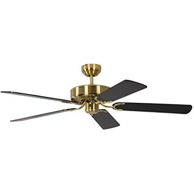 Pepeo GmbH Ventilador de techo Potkuri Latón satinado/negro 132 cm () Pepeo GmbH Ventilador de techo Potkuri Latón satinado/negro 132 cm ()