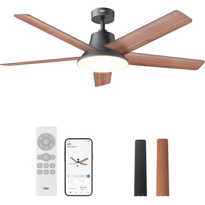 Dreo ventilador techo inteligente de 132 cm con luz LED regulable, 12 velocidades, 3 modos, temporizador de 12h, motor DC silencioso, control por control remoto/APP/Alexa, negro para interiores Dreo ventilador techo inteligente de 132 cm con luz LED regulable, 12 velocidades, 3 modos, temporizador de 12h, motor DC silencioso, control por control remoto/APP/Alexa, negro para interiores