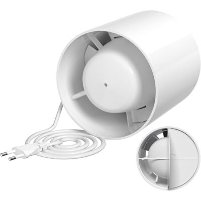 Milduall Ventilador Extractor de Aire 100mm, Extractor de Baño Ventilador en Linea Extraccion Humos 130m³/h, 34dB Silencioso para Baño Cocina Invernadero Tienda Garaje Milduall Ventilador Extractor de Aire 100mm, Extractor de Baño Ventilador en Linea Extraccion Humos 130m³/h, 34dB Silencioso para Baño Cocina Invernadero Tienda Garaje
