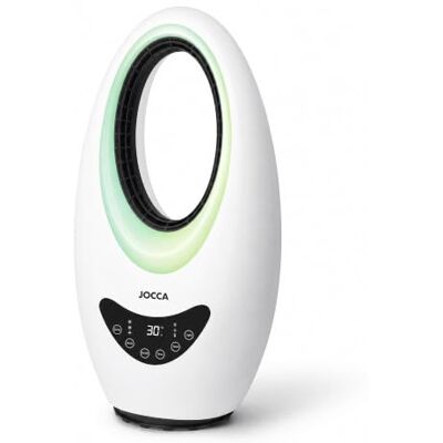 Jocca Ventilador Calefactor Sin Aspas Frío y Calor 2000W con Mando a Distancia Control Táctil y Oscilación Luces LED 4 Colores Termostato Regulable 15-40°C Temporizador Jocca Ventilador Calefactor Sin Aspas Frío y Calor 2000W con Mando a Distancia Control Táctil y Oscilación Luces LED 4 Colores Termostato Regulable 15-40°C Temporizador