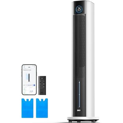 Dreo Ventilador de Torre con enfriamiento por agua, enfriador 110 cm, silencioso, 4 velocidades, 4 modos, evaporativo, control app, paquete de hielo, oscilación 80°, temporizador 12 h, blanco Dreo Ventilador de Torre con enfriamiento por agua, enfriador 110 cm, silencioso, 4 velocidades, 4 modos, evaporativo, control app, paquete de hielo, oscilación 80°, temporizador 12 h, blanco
