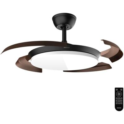 Cecotec Ventilador de Techo con Luz con Aspas Retráctiles EnergySilence Aero 4500 Puzzle Invisible Black&DarkWood. 30W, Motor DC, Diámetro 42", Luz LED, Mando, Temporizador, Función Verano/Invierno Cecotec Ventilador de Techo con Luz con Aspas Retráctiles EnergySilence Aero 4500 Puzzle Invisible Black&DarkWood. 30W, Motor DC, Diámetro 42", Luz LED, Mando, Temporizador, Función Verano/Invierno