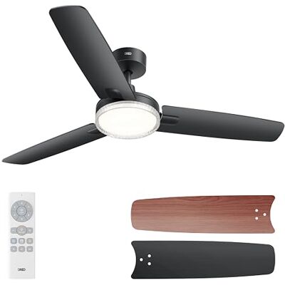 DREO Ceiling Fan with Light and Remote Control 52 Inch, White Fan, 5 CCT Color Temperatures, 6 Level Dimmable LED, 6 Speed, Silent Reversible DC Motor, 1/4/8h Timer DREO Ceiling Fan with Light and Remote Control 52 Inch, White Fan, 5 CCT Color Temperatures, 6 Level Dimmable LED, 6 Speed, Silent Reversible DC Motor, 1/4/8h Timer