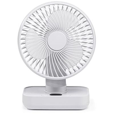 wonderlamp Ventilador de Mesa Fanito Blanco, Oscilante, 4 Velocidades, Batería Recargable, 13H Autonomía, Ventilador Portátil para Escritorio sin Cables wonderlamp Ventilador de Mesa Fanito Blanco, Oscilante, 4 Velocidades, Batería Recargable, 13H Autonomía, Ventilador Portátil para Escritorio sin Cables