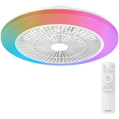 Philips Amigo Ventilador de Techo 20 W + 40 W, Luz Blanca y de Colores, Diámetro 49 cm, Mando a Distancia Incluido, Blanco Philips Amigo Ventilador de Techo 20 W + 40 W, Luz Blanca y de Colores, Diámetro 49 cm, Mando a Distancia Incluido, Blanco
