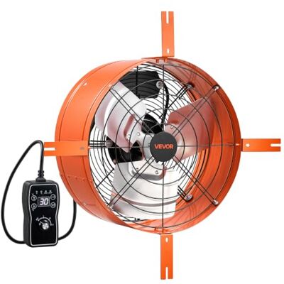VEVOR Extractor de Aire para Ático 38,1 cm 1650 CFM Ventilador de Hastial para Garaje, Almacén y Taller, con Termostato Ajustable de 0-60 °C, Acero Q235A y Cable de Alimentación Integrado de 2 m VEVOR Extractor de Aire para Ático 38,1 cm 1650 CFM Ventilador de Hastial para Garaje, Almacén y Taller, con Termostato Ajustable de 0-60 °C, Acero Q235A y Cable de Alimentación Integrado de 2 m