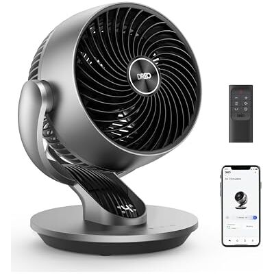 Dreo Ventilador de mesa inteligente, 28 dB, diámetro de 18 cm, 4 velocidades, 5 modos, temporizador 12h, oscilación 120° + 90°, control remoto y por voz, función de enfriamiento, Lynx S, plateado Dreo Ventilador de mesa inteligente, 28 dB, diámetro de 18 cm, 4 velocidades, 5 modos, temporizador 12h, oscilación 120° + 90°, control remoto y por voz, función de enfriamiento, Lynx S, plateado