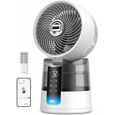 Dreo TurboCool Ventilador 516S, Ventilador Mesa Oscilación 150° + 30°, Enfriador Evaporativo 7,9 m/s, Niebla Ultrafina, Silencioso 20 dB, 6 Velocidades, 2 Modos, Control App + Mando. Dreo TurboCool Ventilador 516S, Ventilador Mesa Oscilación 150° + 30°, Enfriador Evaporativo 7,9 m/s, Niebla Ultrafina, Silencioso 20 dB, 6 Velocidades, 2 Modos, Control App + Mando.