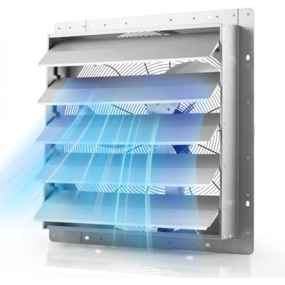 VEVOR Ventilador Extractor de Aire con Persiana 1400 RPM, 136 W, 9,5 m/s para Garaje, Cobertizo, Taller y Ático, Carcasa de Acero, Ventilador Industrial de Pared con Cable Precableado VEVOR Ventilador Extractor de Aire con Persiana 1400 RPM, 136 W, 9,5 m/s para Garaje, Cobertizo, Taller y Ático, Carcasa de Acero, Ventilador Industrial de Pared con Cable Precableado