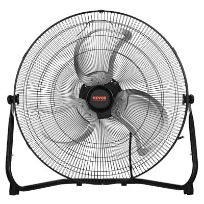 VEVOR Ventilador de Piso Resistente de Alta Velocidad 3 Velocidades, 4800 CFM, Inclinación Ajustable de 360°, Flujo de Aire de 6,5 m/s, para el Hogar, el Gimnasio, la Oficina, 600 x 260 x 600 mm VEVOR Ventilador de Piso Resistente de Alta Velocidad 3 Velocidades, 4800 CFM, Inclinación Ajustable de 360°, Flujo de Aire de 6,5 m/s, para el Hogar, el Gimnasio, la Oficina, 600 x 260 x 600 mm