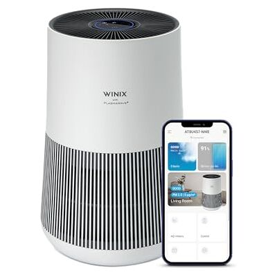 Winix Purificador de aire WIFI para alérgicos, CADR 250 m³/h, 50 ㎡, purificador de aire con filtro HEPA para habitaciones de fumadores contra alergias, polvo, polen, pelo de animales, comentarios Winix Purificador de aire WIFI para alérgicos, CADR 250 m³/h, 50 ㎡, purificador de aire con filtro HEPA para habitaciones de fumadores contra alergias, polvo, polen, pelo de animales, comentarios