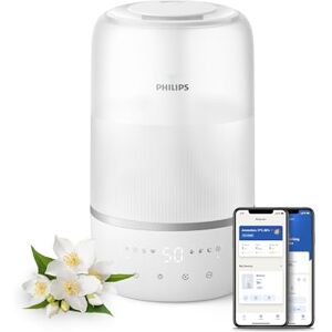 Philips Humidificador inteligente compacto pero potente con nebulización Sky High, hasta 32 h de autonomía, depósito de agua de 3 l de llenado superior, para habitaciones de hasta 38 m² () Philips Humidificador inteligente compacto pero potente con nebulización Sky High, hasta 32 h de autonomía, depósito de agua de 3 l de llenado superior, para habitaciones de hasta 38 m² ()