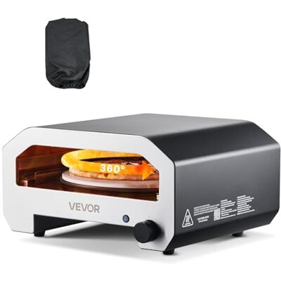 VEVOR Horno de Pizza Portátil para Exteriores, 40 cm, a Gas Propano, con Rotación Eléctrica, Piedra para Pizza Gruesa, Bolsa de Transporte, para Patio, Camping, Color Negro, 603 x 593 x 324 mm VEVOR Horno de Pizza Portátil para Exteriores, 40 cm, a Gas Propano, con Rotación Eléctrica, Piedra para Pizza Gruesa, Bolsa de Transporte, para Patio, Camping, Color Negro, 603 x 593 x 324 mm