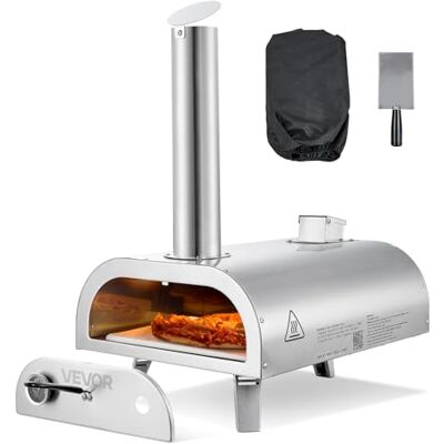 VEVOR Horno de Pizza Portátil para Exteriores de 30 cm, con Termómetro Integrado, para Pizza de Leña de Acero Inoxidable, para Patio, Camping, Incluye Piedra, Pala y Bolsa de Transporte, Plata VEVOR Horno de Pizza Portátil para Exteriores de 30 cm, con Termómetro Integrado, para Pizza de Leña de Acero Inoxidable, para Patio, Camping, Incluye Piedra, Pala y Bolsa de Transporte, Plata