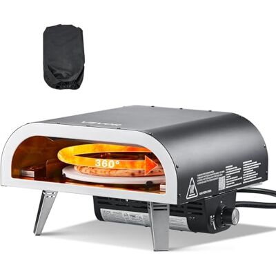 VEVOR Horno de Pizza para Exteriores, de Gas Propano, con Rotación Eléctrica y Piedra para Pizza Gruesa, Portátil, para Acampar, Jardín, Patio y con Bolsa de Transporte, Negro, 470 x 430 x 270 mm VEVOR Horno de Pizza para Exteriores, de Gas Propano, con Rotación Eléctrica y Piedra para Pizza Gruesa, Portátil, para Acampar, Jardín, Patio y con Bolsa de Transporte, Negro, 470 x 430 x 270 mm