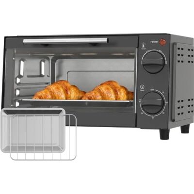 HOMCOM Mini Horno 9L con Tostador, Temperatura Regulable, 750W, Gris Grill eléctrico de sobremesa, temporizador, bandeja apta para lavavajillas, rejilla HOMCOM Mini Horno 9L con Tostador, Temperatura Regulable, 750W, Gris Grill eléctrico de sobremesa, temporizador, bandeja apta para lavavajillas, rejilla