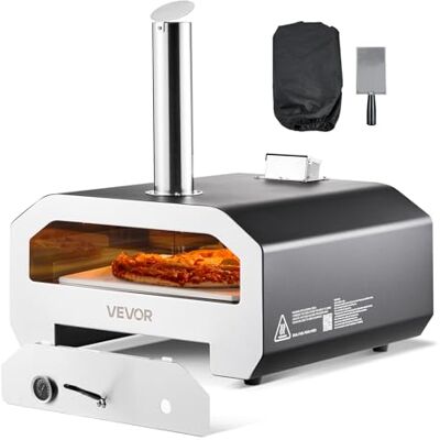 VEVOR Horno de Pizza para Exteriores 406,4 mm, de Gas Propano/Pellet, con Termómetro y Rotación Eléctrica, para Acampar en el Jardín o la Terraza con Pala de Piedra para Pizza, 857 x 593 x 697 mm VEVOR Horno de Pizza para Exteriores 406,4 mm, de Gas Propano/Pellet, con Termómetro y Rotación Eléctrica, para Acampar en el Jardín o la Terraza con Pala de Piedra para Pizza, 857 x 593 x 697 mm