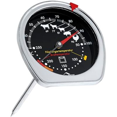 Küchenprofi Termómetro para asar y horno, termómetro combinado para horno/temperatura de cocción al mismo tiempo, indicador de temperatura para diferentes tipos de carne, sensor de medición de 11,5 Küchenprofi Termómetro para asar y horno, termómetro combinado para horno/temperatura de cocción al mismo tiempo, indicador de temperatura para diferentes tipos de carne, sensor de medición de 11,5