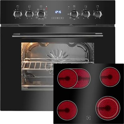 Bomann Horno y placa de cocción combinados ® 60 cm de ancho Grill y convección Clase energética A 9 funciones Horno con placa vitrocerámica 57 L Horno empotrable con placa vitrocerámica Bomann Horno y placa de cocción combinados ® 60 cm de ancho Grill y convección Clase energética A 9 funciones Horno con placa vitrocerámica 57 L Horno empotrable con placa vitrocerámica