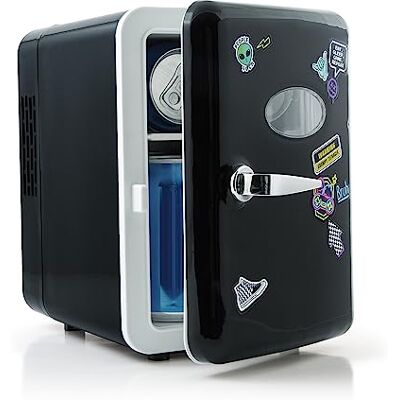 Canal Toys Mini Fridge Nevera Portátil Refrigerador Negro Ideal para Regalo Neverita con Cable USB y Pegatinas Decorativas INF038 Canal Toys Mini Fridge Nevera Portátil Refrigerador Negro Ideal para Regalo Neverita con Cable USB y Pegatinas Decorativas INF038