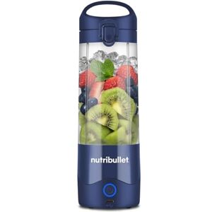 NutriBullet Batidora portátil en azul marino, potente hoja extractora, taza de 475 ml, tapa para llevar, cable de carga USB-C y guía del usuario (idioma español no garantizado), ofrece más de 15 NutriBullet Batidora portátil en azul marino, potente hoja extractora, taza de 475 ml, tapa para llevar, cable de carga USB-C y guía del usuario (idioma español no garantizado), ofrece más de 15