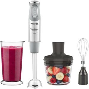 Moulinex QuickChef, Batidora de Mano 1000 W, Regulador de 10 Velocidad Turbo, 3 Accesorios para Picar y Montar y Vaso Medidor, Cúpula Antisalpicaduras, Acero Inoxidable, DD655D Moulinex QuickChef, Batidora de Mano 1000 W, Regulador de 10 Velocidad Turbo, 3 Accesorios para Picar y Montar y Vaso Medidor, Cúpula Antisalpicaduras, Acero Inoxidable, DD655D