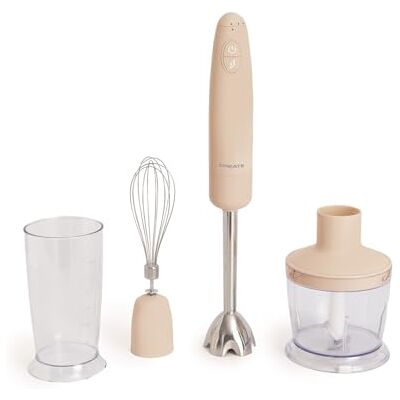 CREATE /FULLMIX RETRO/Batidora de mano arena/Bate, mezcla y monta, 6 velocidades, vaso medidor 600ml, libre de BPA, vaso para triturar 500 ml, 1000W CREATE /FULLMIX RETRO/Batidora de mano arena/Bate, mezcla y monta, 6 velocidades, vaso medidor 600ml, libre de BPA, vaso para triturar 500 ml, 1000W