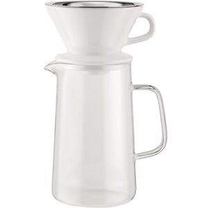 Alessi Slow Coffee Set de Slow Coffee de Design, Compuesto por Jarra, Portafiltro y Filtro de Malla, en Acero Inoxidable 18/10 Alessi Slow Coffee Set de Slow Coffee de Design, Compuesto por Jarra, Portafiltro y Filtro de Malla, en Acero Inoxidable 18/10