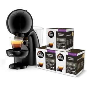 Krups Nescafé Dolce Gusto Piccolo XS, Cafetera de cápsulas de 15 bares, 0,8L capacidad, Espuma Cremosa y Calentamiento Rápido en 40s, Modo eco, Color negro, Incluye 3 packs de café, Krups Nescafé Dolce Gusto Piccolo XS, Cafetera de cápsulas de 15 bares, 0,8L capacidad, Espuma Cremosa y Calentamiento Rápido en 40s, Modo eco, Color negro, Incluye 3 packs de café,