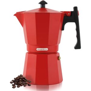 MAGEFESA Jamaica Cafetera Italiana Roja 9 Tazas, Aluminio Extra Grueso, Todo Tipo de Cocinas, Inducción, Café, Asa Termo-Resistente, Ecológica MAGEFESA Jamaica Cafetera Italiana Roja 9 Tazas, Aluminio Extra Grueso, Todo Tipo de Cocinas, Inducción, Café, Asa Termo-Resistente, Ecológica