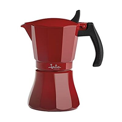 Jata Cafetera Italiana Inducción, Capacidad 12 Tazas, Apta para Todo Tipo de Cocinas, Cuerpo Aluminio, Roja Jata Cafetera Italiana Inducción, Capacidad 12 Tazas, Apta para Todo Tipo de Cocinas, Cuerpo Aluminio, Roja