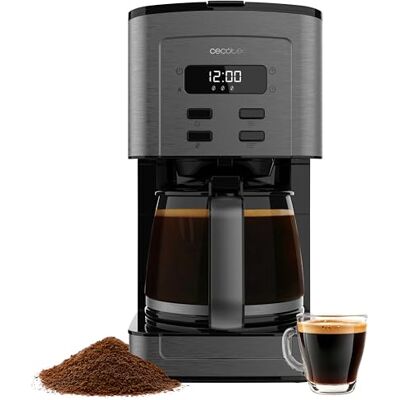 Cecotec Cafetera De Goteo Digital 12 Tazas Coffee 66 Time. 800W, Acabados Acero Inoxidable, Intensificador de Aroma, Jarra de Vidrio 1,3L, Programable, Conservación del Calor, Filtro y Cuchara Cecotec Cafetera De Goteo Digital 12 Tazas Coffee 66 Time. 800W, Acabados Acero Inoxidable, Intensificador de Aroma, Jarra de Vidrio 1,3L, Programable, Conservación del Calor, Filtro y Cuchara