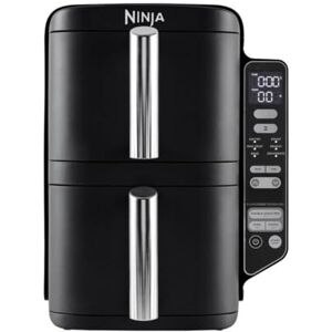 Ninja Freidora de aire vertical de doble cajón con 4 niveles de cocción, 2 cajones y 2 bastidores, diseño de ahorro de espacio, capacidad de 7.6 l, 6 funciones de cocción, 6 porciones, negro Ninja Freidora de aire vertical de doble cajón con 4 niveles de cocción, 2 cajones y 2 bastidores, diseño de ahorro de espacio, capacidad de 7.6 l, 6 funciones de cocción, 6 porciones, negro