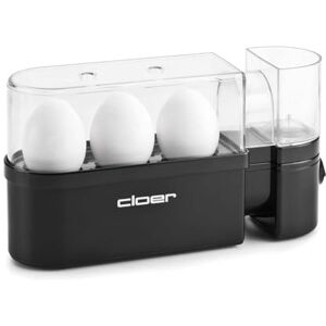 cloer Cocedor de huevos eléctrico para 3 huevos, bandeja para huevos extraíble y portátil, 300 vatios, negro cloer Cocedor de huevos eléctrico para 3 huevos, bandeja para huevos extraíble y portátil, 300 vatios, negro