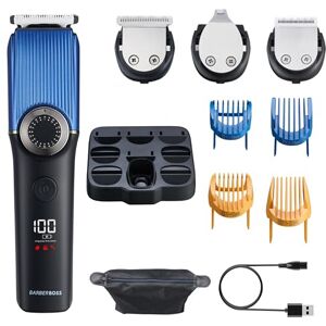 BARBERBOSS Recortadora 5 en 1 para hombre kit inalámbrico para barba y cabello, recortadora de vello nasal, resistente al agua, afeitadora corporal recargable para hombres, cortadora para hombres BARBERBOSS Recortadora 5 en 1 para hombre kit inalámbrico para barba y cabello, recortadora de vello nasal, resistente al agua, afeitadora corporal recargable para hombres, cortadora para hombres