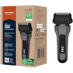 Grundig MS 8330 Maquinilla de afeitar para hombre, 60 min de funcionamiento, cortapelos largo plegable, sistema de corte de 3 vías, carcasa de 74% plástico reciclado, uso mundial, cromo mate Grundig MS 8330 Maquinilla de afeitar para hombre, 60 min de funcionamiento, cortapelos largo plegable, sistema de corte de 3 vías, carcasa de 74% plástico reciclado, uso mundial, cromo mate