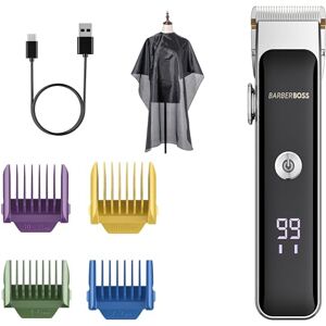BARBERBOSS Kit Profesional de Recortadora Facial y Cuidado de Barba para Hombre – Cortadora de Pelo con Dial de Precisión, Cuchillas de Cerámica y Titanio, 2 Velocidades BARBERBOSS Kit Profesional de Recortadora Facial y Cuidado de Barba para Hombre – Cortadora de Pelo con Dial de Precisión, Cuchillas de Cerámica y Titanio, 2 Velocidades