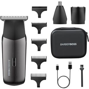 BARBERBOSS Afeitadora eléctrica 3 en 1 para hombre, kit de recortadora de viaje para hombres, recortadora de barba y cabello, recortadora de nariz y orejas, mini cabezal de afeitadora de aluminio BARBERBOSS Afeitadora eléctrica 3 en 1 para hombre, kit de recortadora de viaje para hombres, recortadora de barba y cabello, recortadora de nariz y orejas, mini cabezal de afeitadora de aluminio